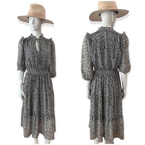 Moon River Floral Prairie Midi Dress